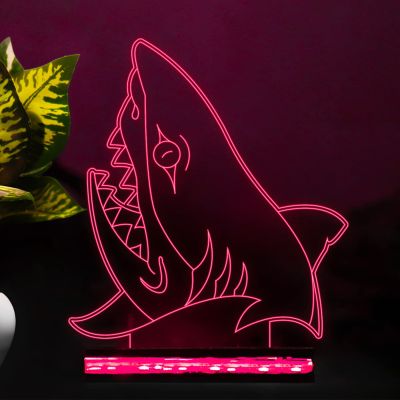 3D Illusion Shark Fish Night lamp 16 Color Changing Light with Remote Control